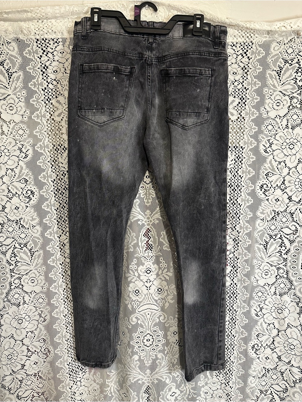 Dash Men’s Black Washed Ripped Skinny Jeans - Picture 8 of 11